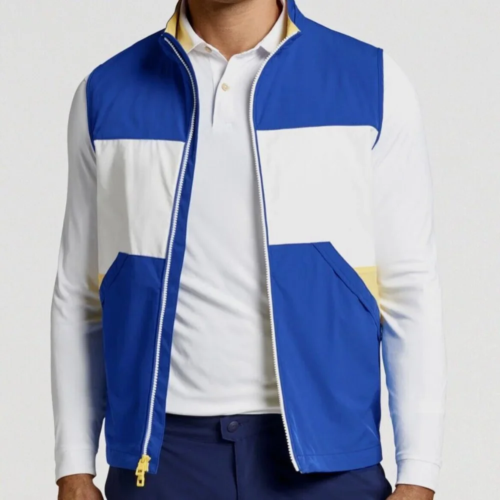 NEW Peter Millar Crown Large Colorblock Lightweight Windbreaker Stretch Vest